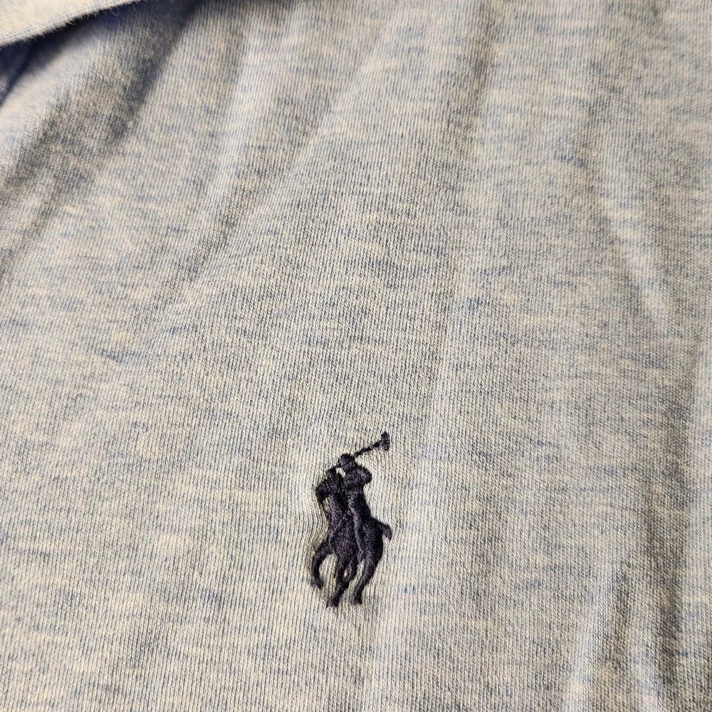 Polo Ralph Lauren Polo Shirt Mens Medium Light Blue Good Heathered Jersey Pony